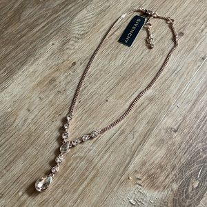 Givench Swarovski Crystal Drop Necklace (peach)